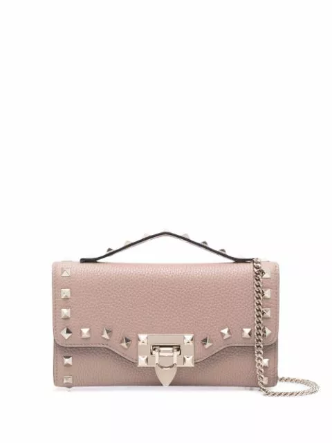 Valentino Garavani Rockstud leather wallet-on-chain WOMEN 0113