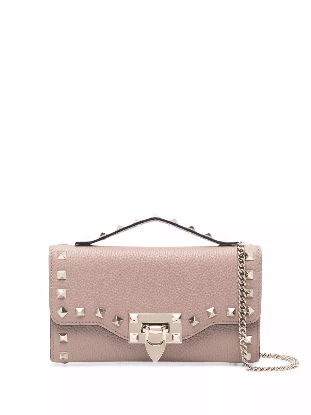 Cheap Valentino Garavani Rockstud leather wallet-on-chain WOMEN 0113