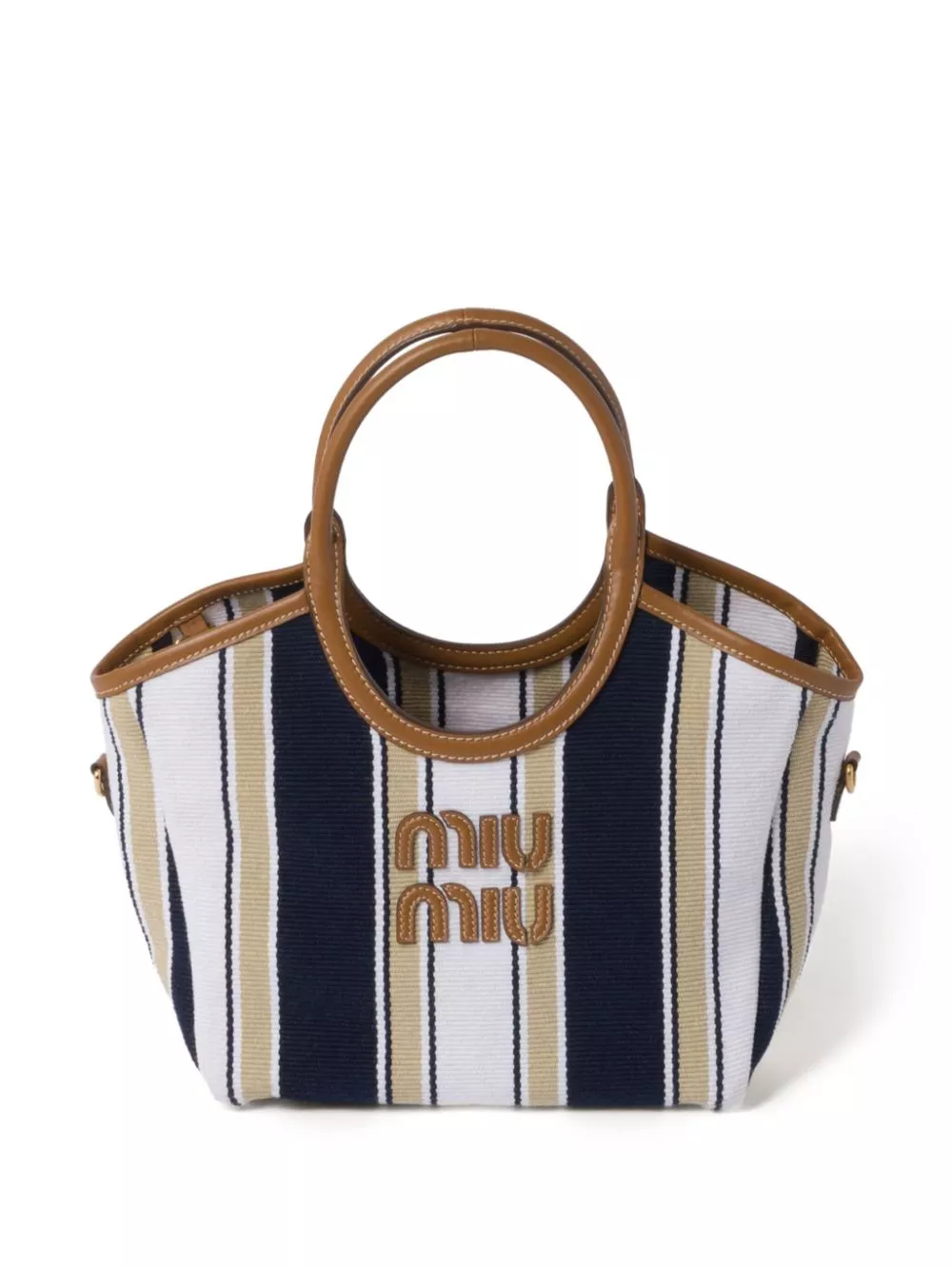 Cheap Miu Miu Ivy stripe-jacquard tote bag WOMEN 0113