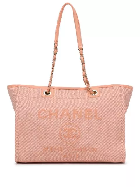 Cheap CHANEL Pre-Owned 2020 Small Canvas Deauville tote bag WOMEN 0120